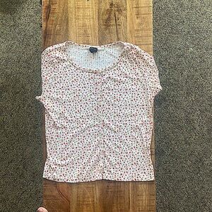Pastel white floral short sleeve